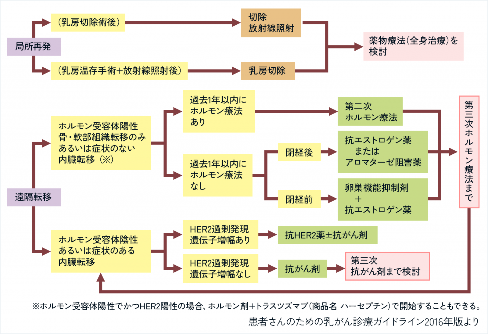 図9.転移・再発乳癌治療の大まかな流れ